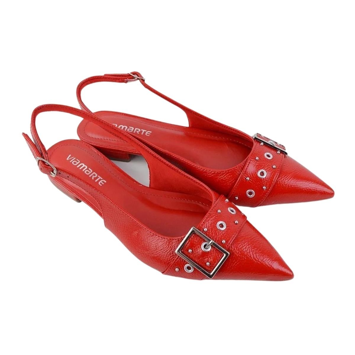 Sapatilha Slingback Feminino Via Marte 144-001-01 Vermelho Vermelho 2