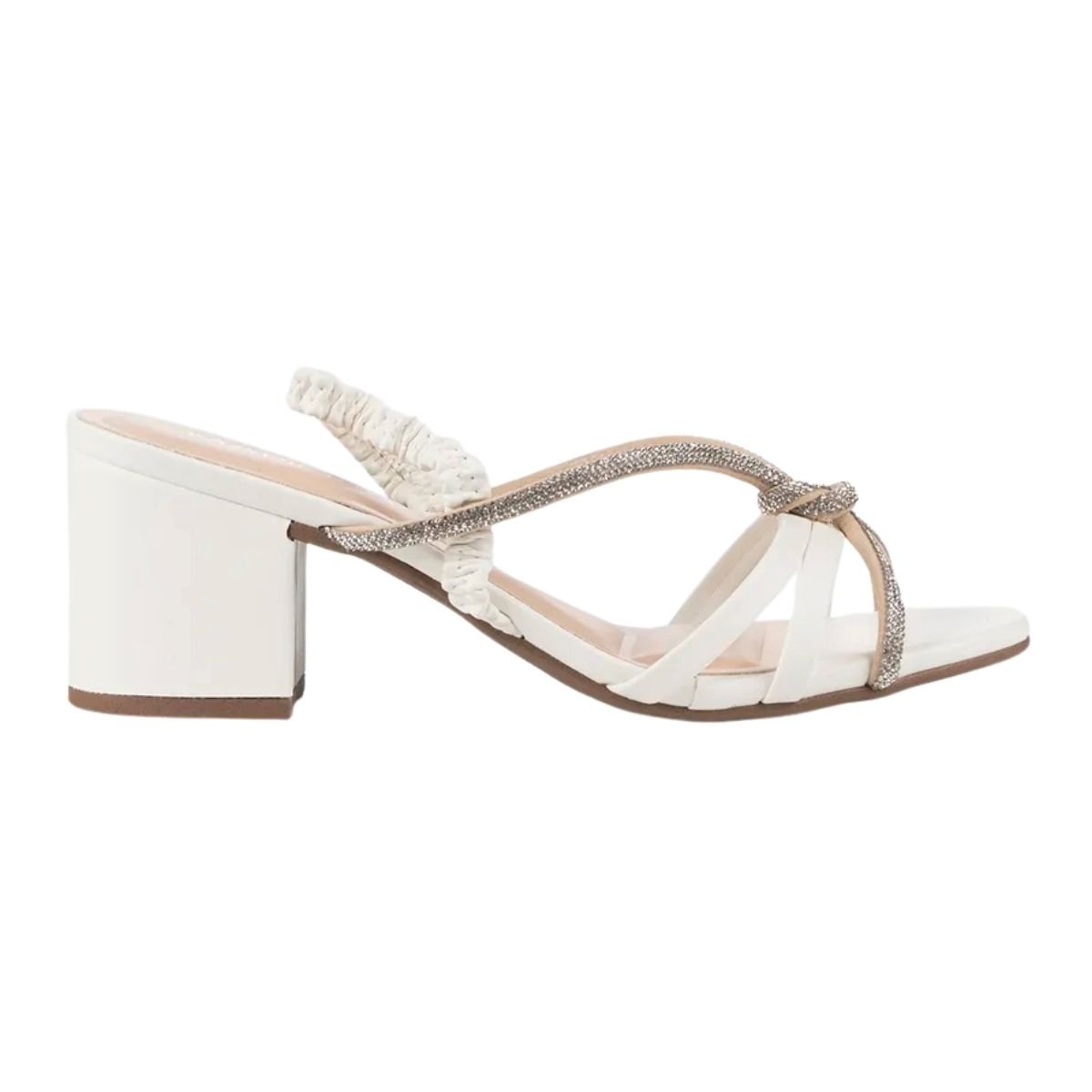 Sandália de Salto Bloco Feminino Mariotta 20656-04 Branco Branco 1