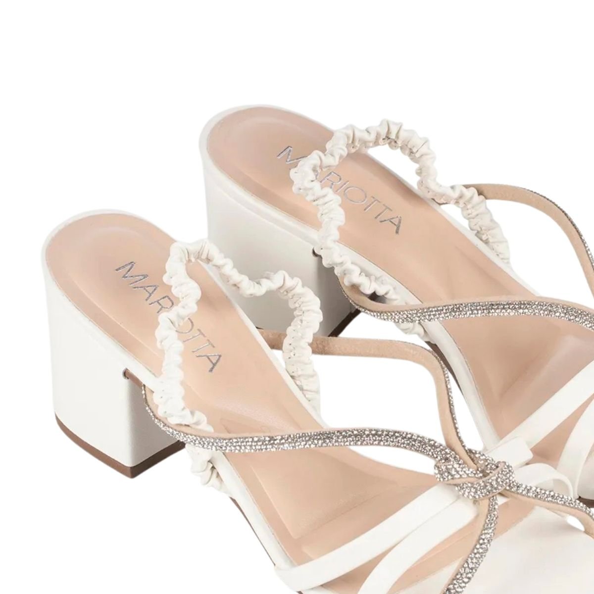 Sandália de Salto Bloco Feminino Mariotta 20656-04 Branco Branco 4