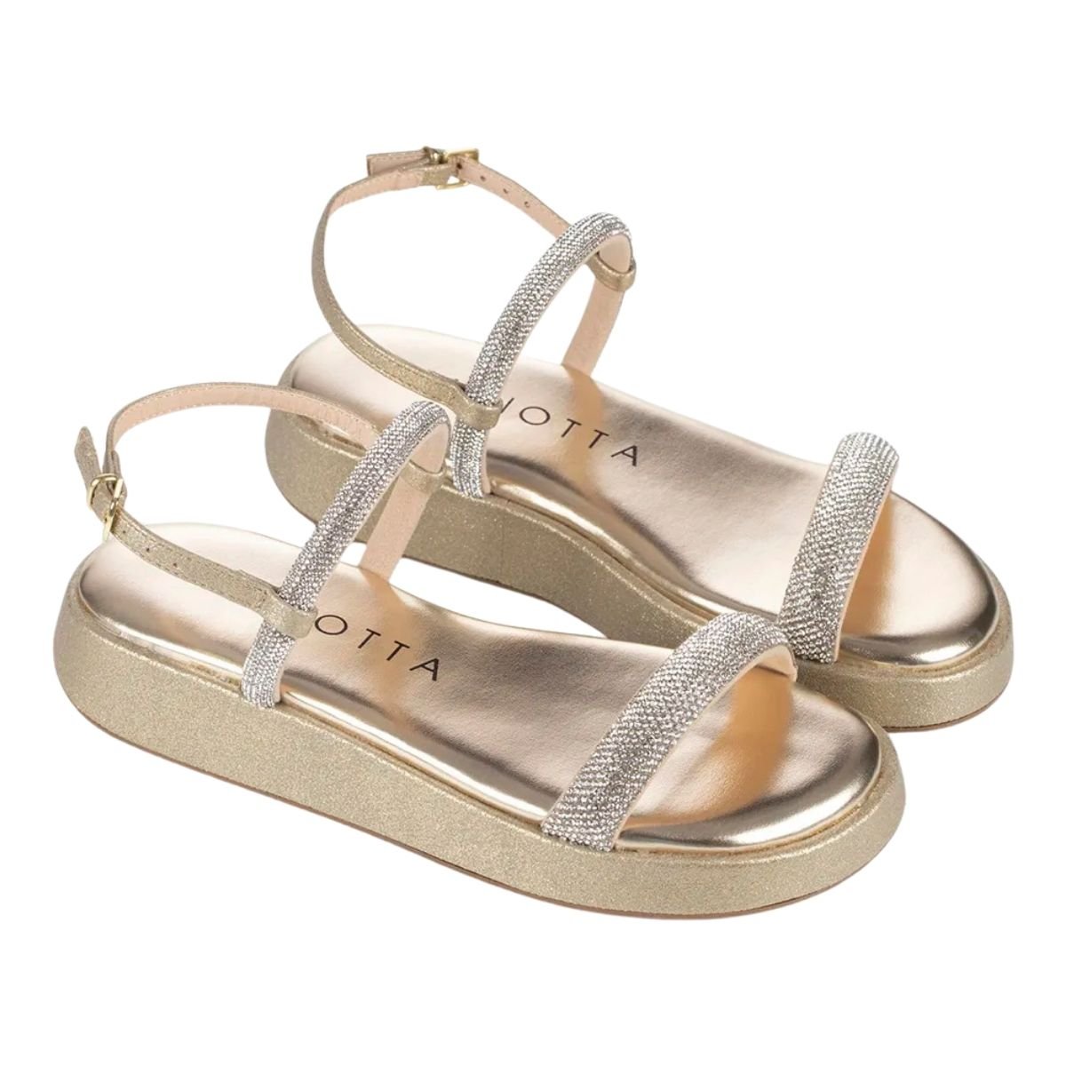 Sandália Flatform Feminino Mariotta 20215-40 Dourado Dourado 2