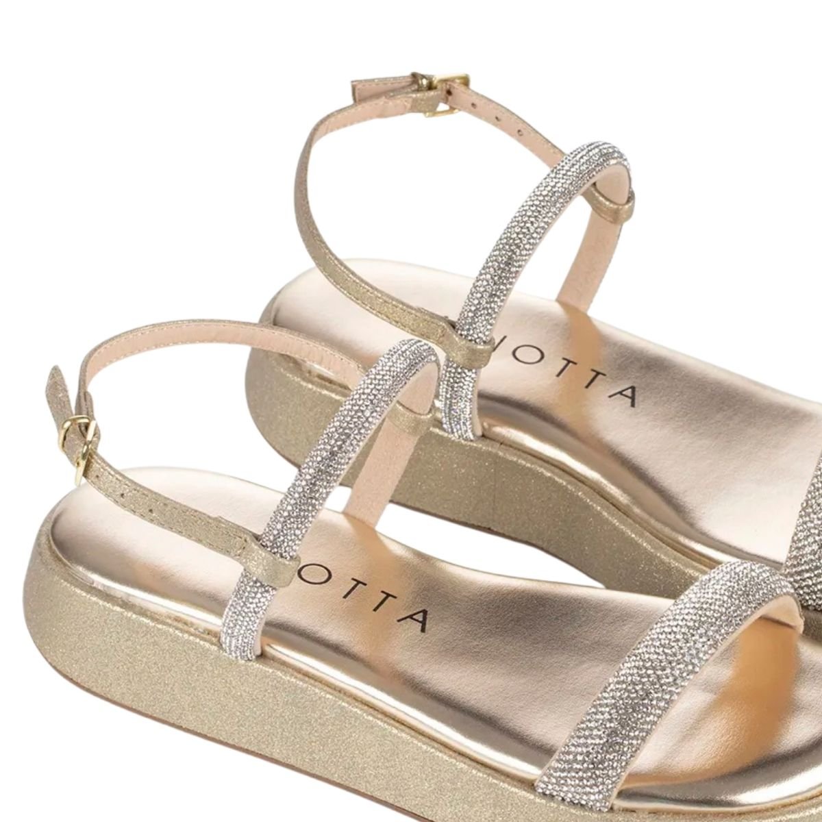 Sandália Flatform Feminino Mariotta 20215-40 Dourado Dourado 4