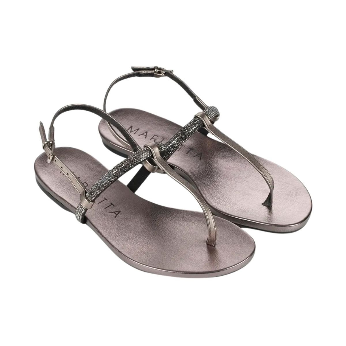 Sandália Rasteira Feminino Mariotta 20695-06 Prata Prata 2