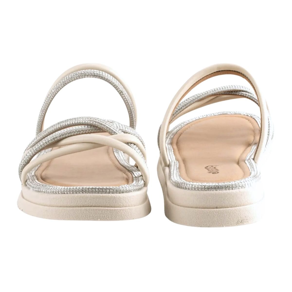 Sandália Slide Flatform Feminino Mississipi MB221 Branco Branco 4