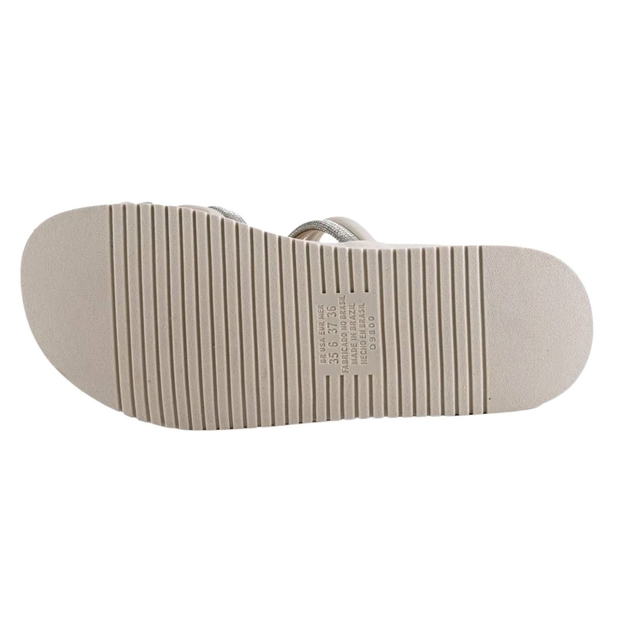 Sandália Slide Flatform Feminino Mississipi MB221 Branco Branco 6
