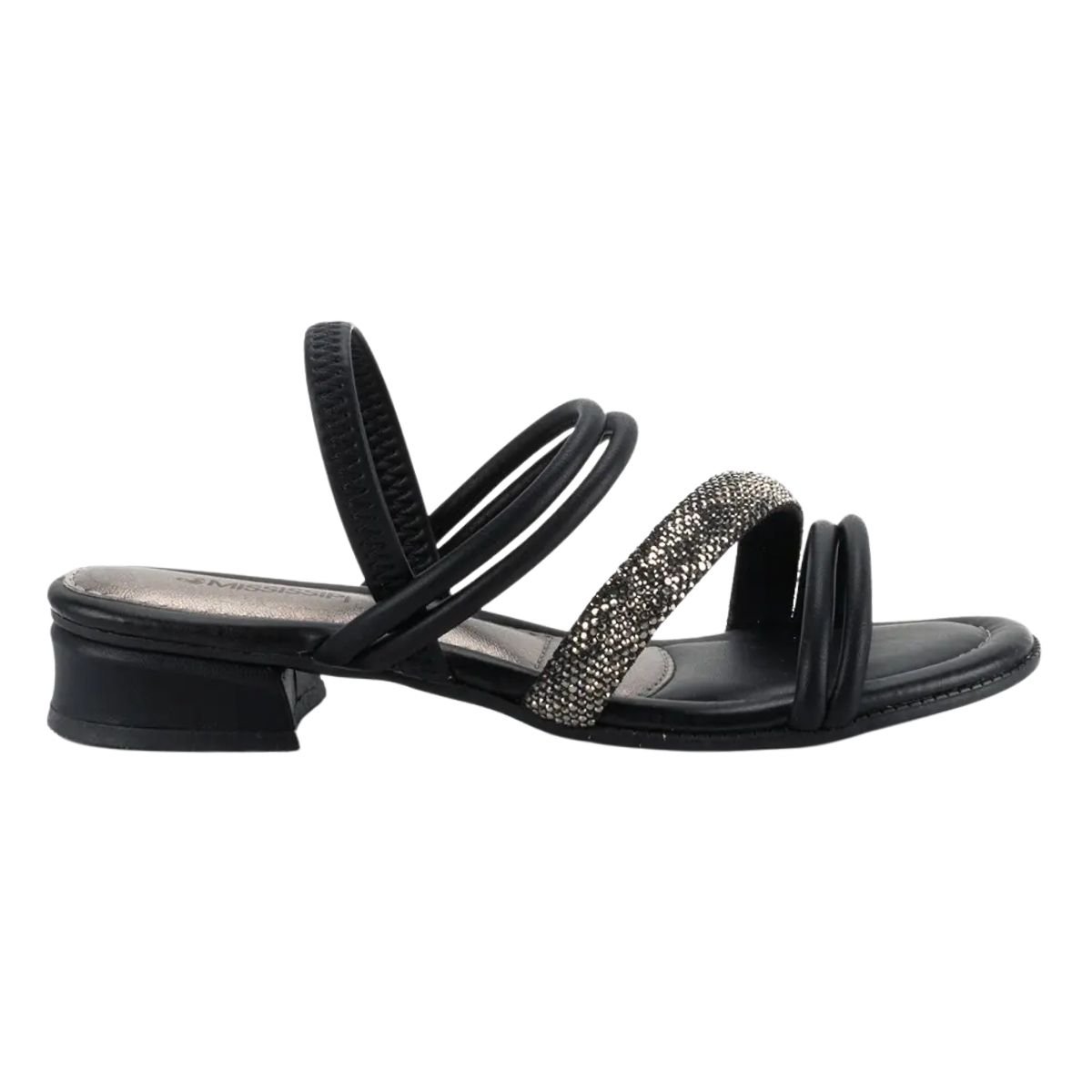 Sandália de Salto Bloco Baixo Feminino Mississipi MB423 Preto