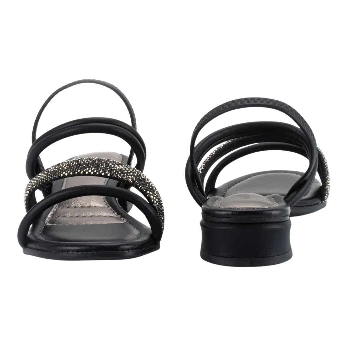 Sandália de Salto Bloco Baixo Feminino Mississipi MB423 Preto Preto 4