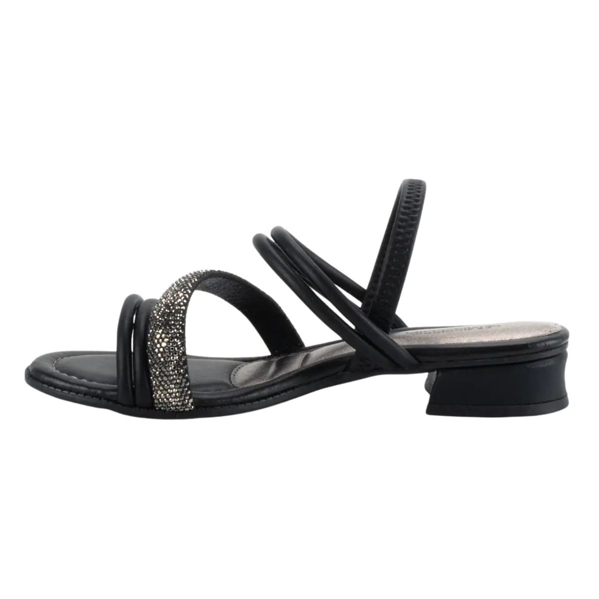 Sandália de Salto Bloco Baixo Feminino Mississipi MB423 Preto Preto 5