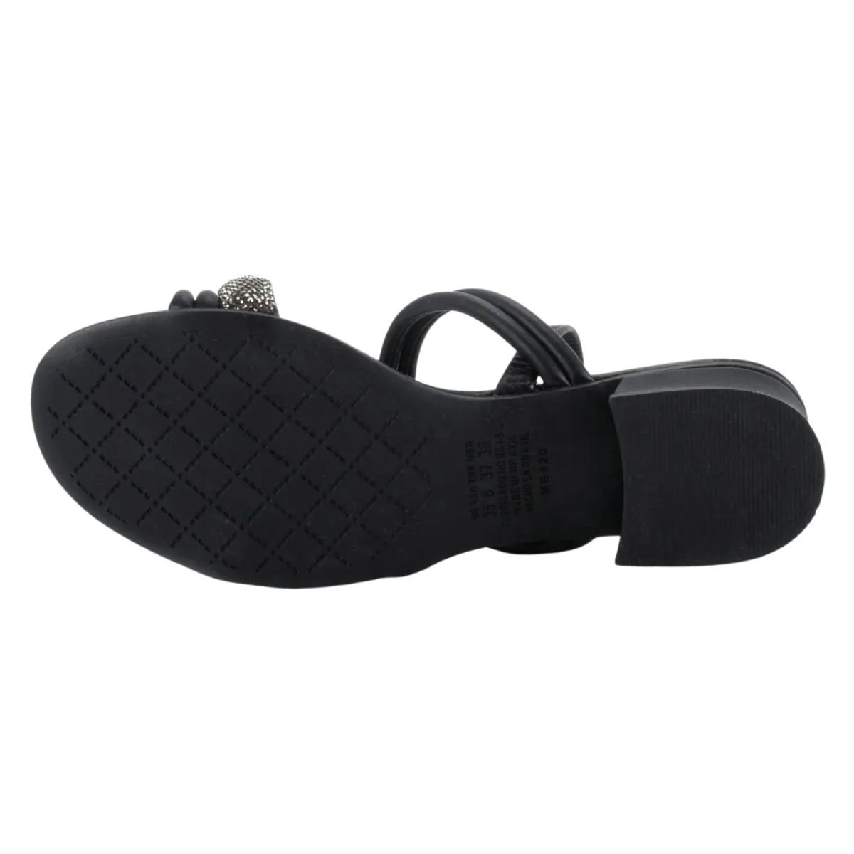 Sandália de Salto Bloco Baixo Feminino Mississipi MB423 Preto Preto 6