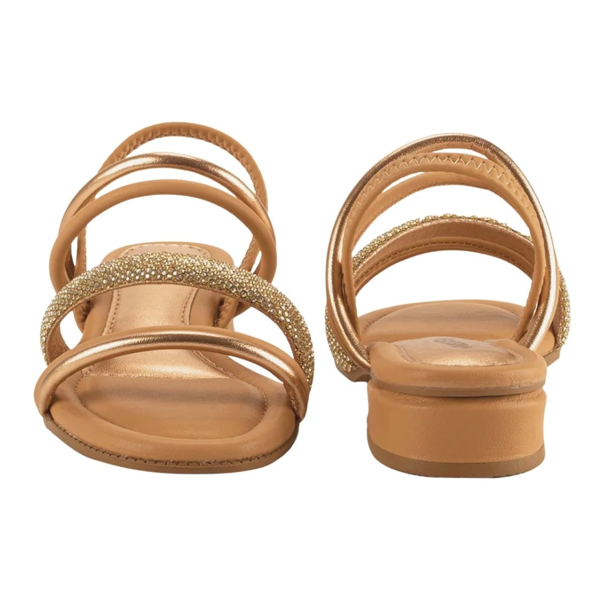 Sandália de Salto Bloco Baixo Feminino Mississipi MB423 Caramelo Caramelo 4