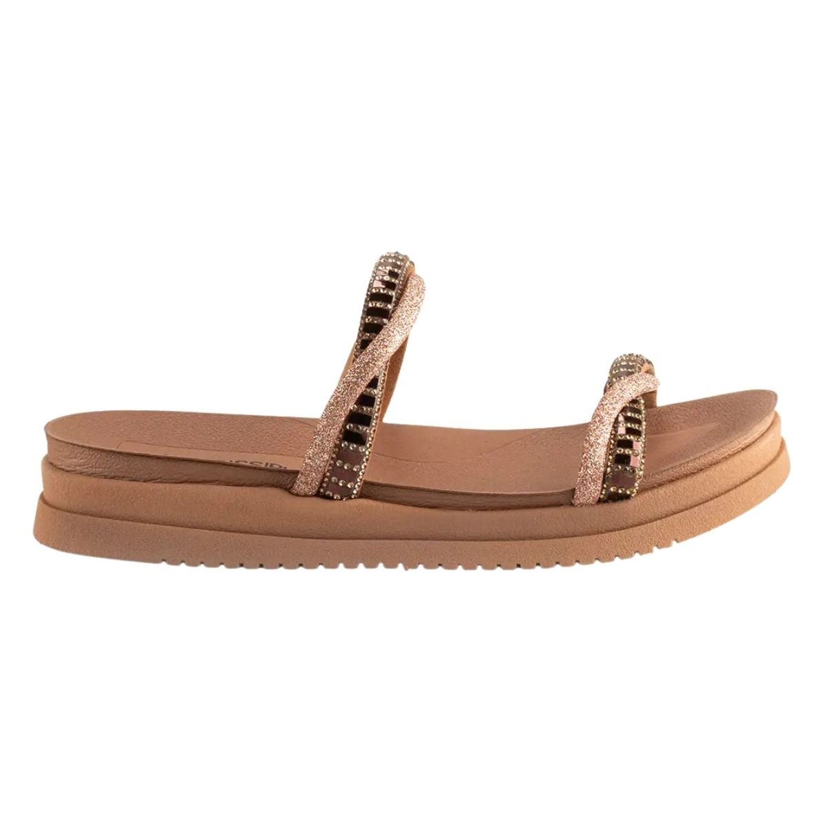 Sandália Slide Flatform Feminino Mississipi MB301 Caramelo