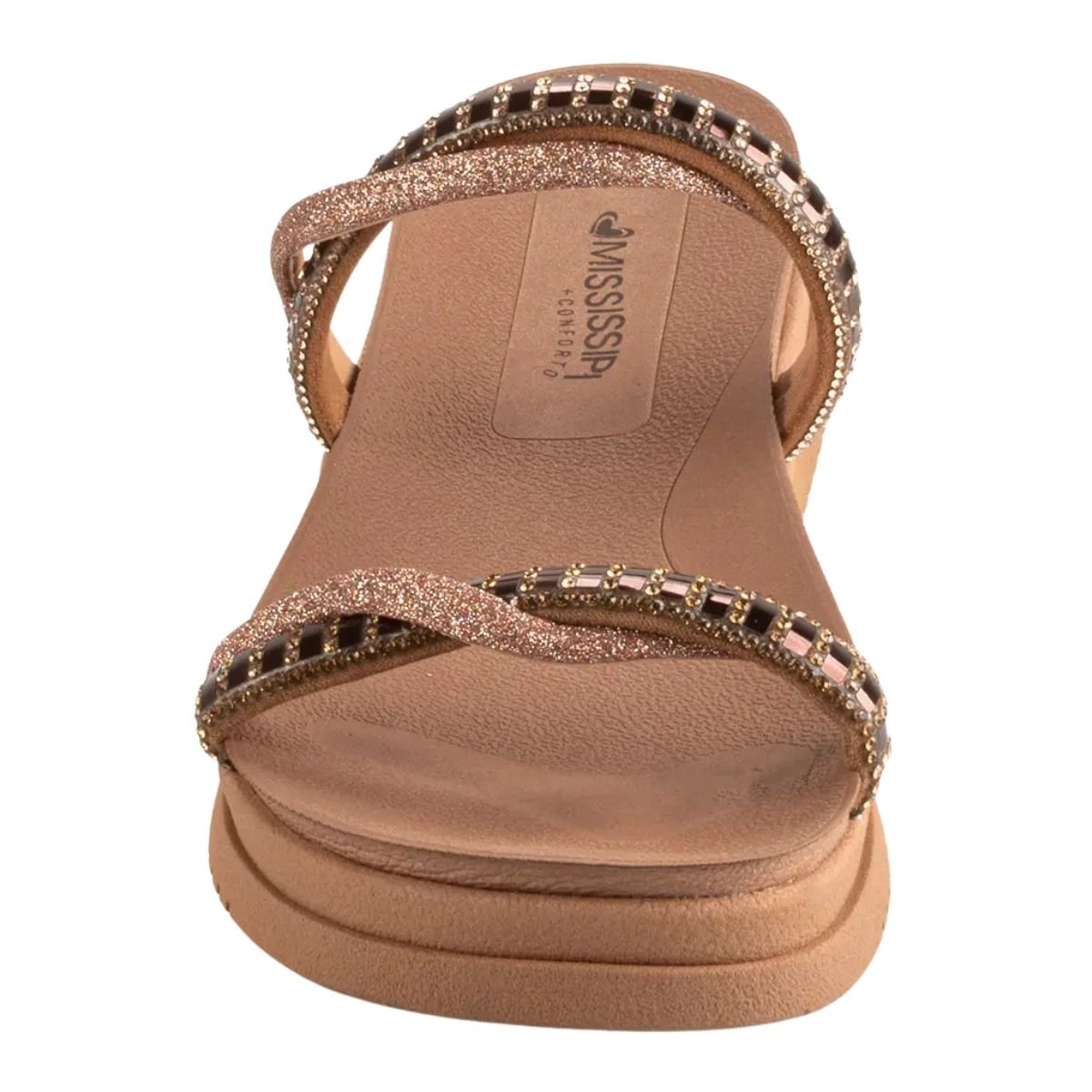 Sandália Slide Flatform Feminino Mississipi MB301 Caramelo Caramelo 3