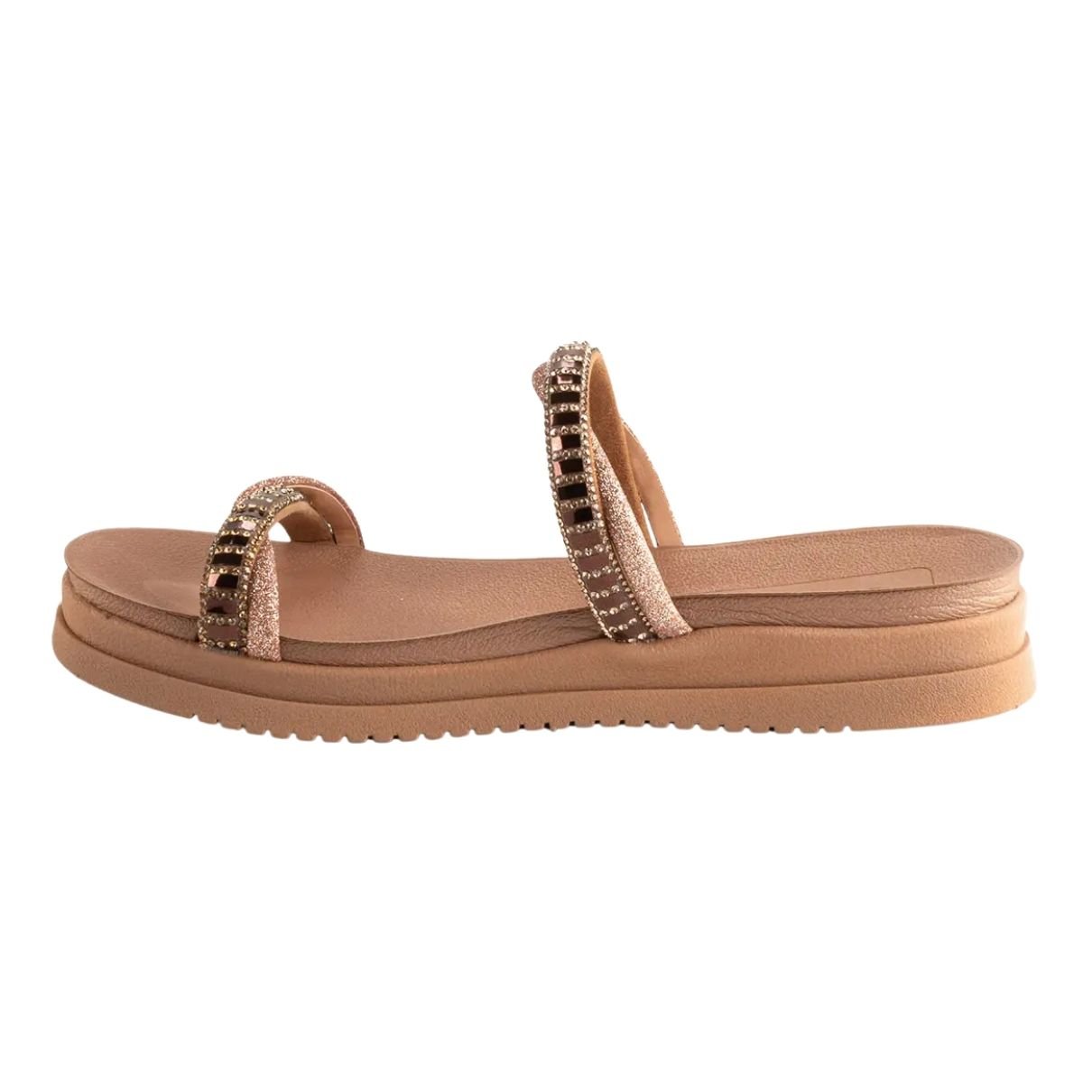 Sandália Slide Flatform Feminino Mississipi MB301 Caramelo Caramelo 5