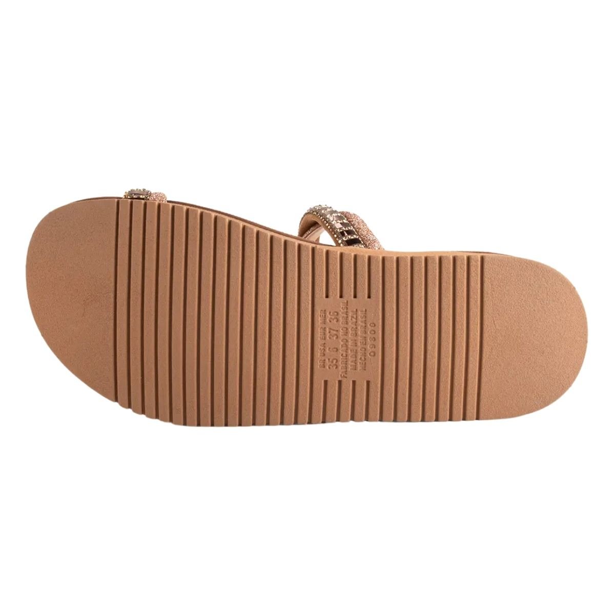 Sandália Slide Flatform Feminino Mississipi MB301 Caramelo Caramelo 6
