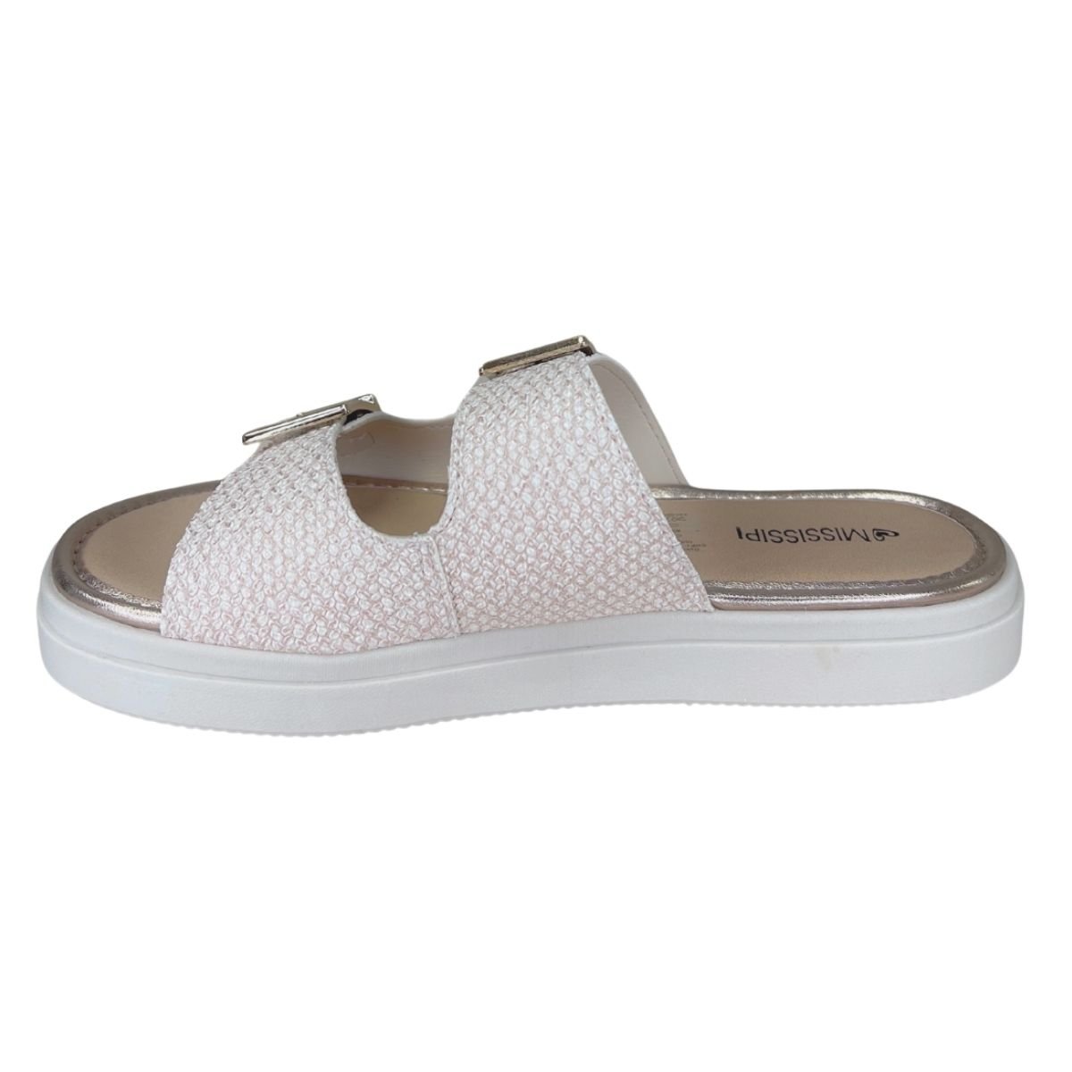 Sandália Slide Flatform de Fivela Feminino Mississipi MB521 Bege 5