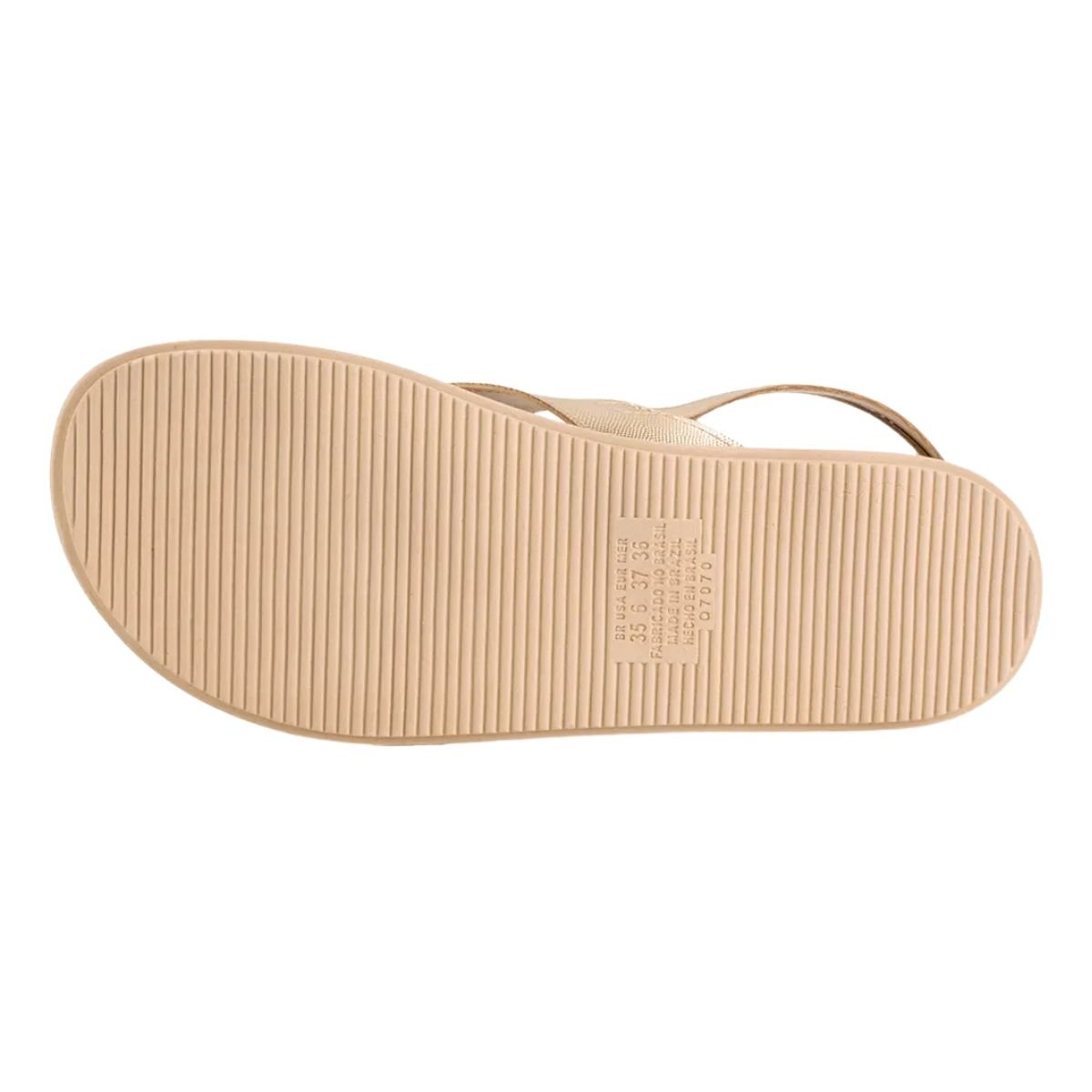 Sandália Rasteira Flatform com Tornozeleira Feminino Mississipi MB522 Dourado Dourado 6