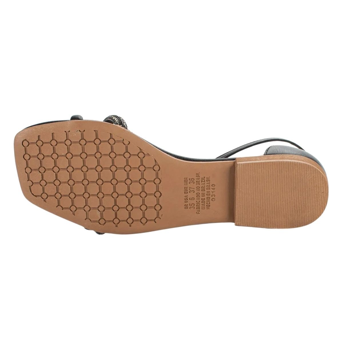 Sandália Rasteira com Tornozeleira Feminino Mississipi MB754 Preto Preto 4