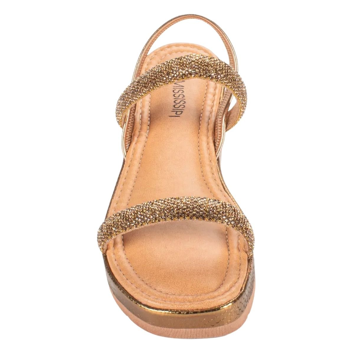 Sandália Flatform Metalizada Feminino Mississipi MB813 Bronze Bronze 3