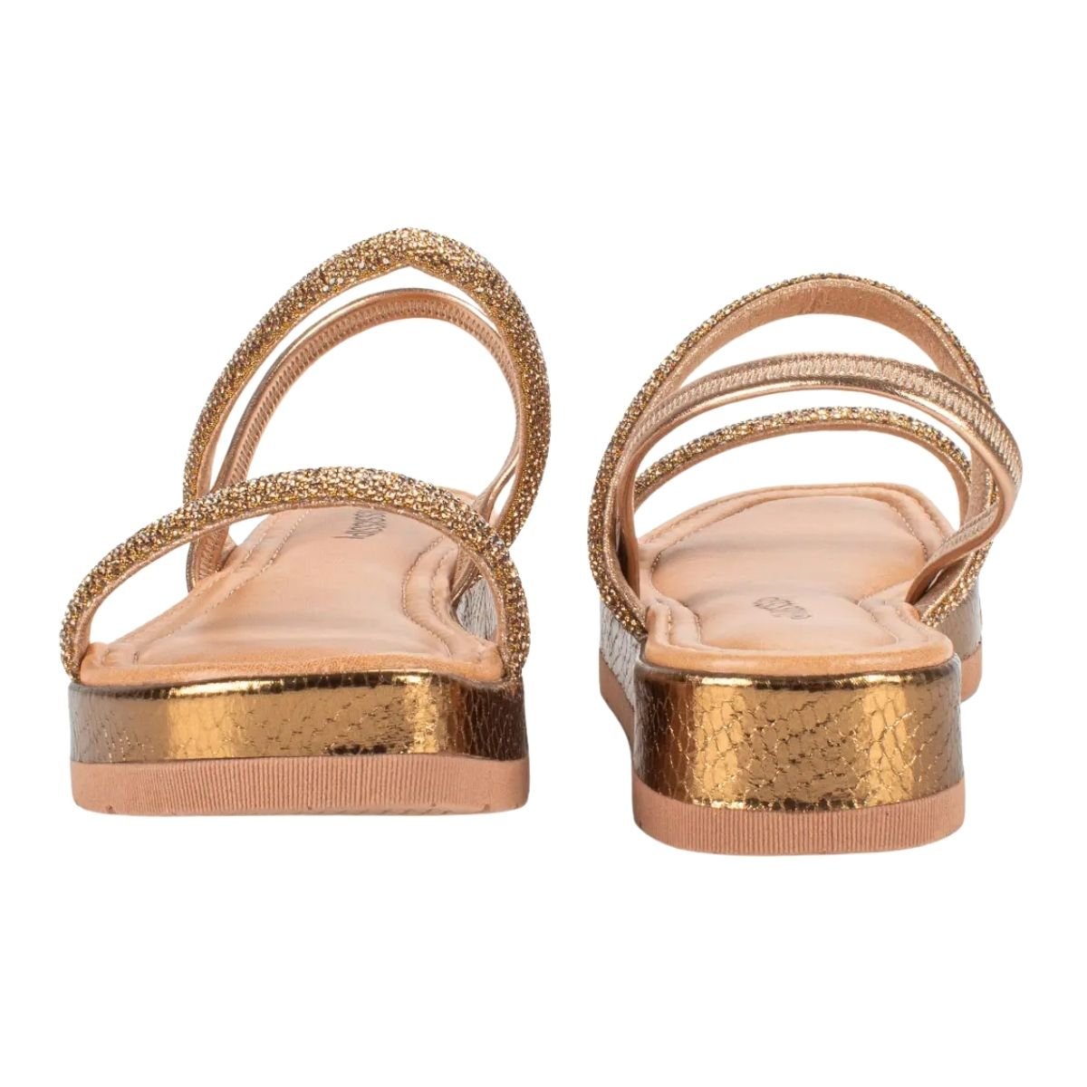 Sandália Flatform Metalizada Feminino Mississipi MB813 Bronze Bronze 4