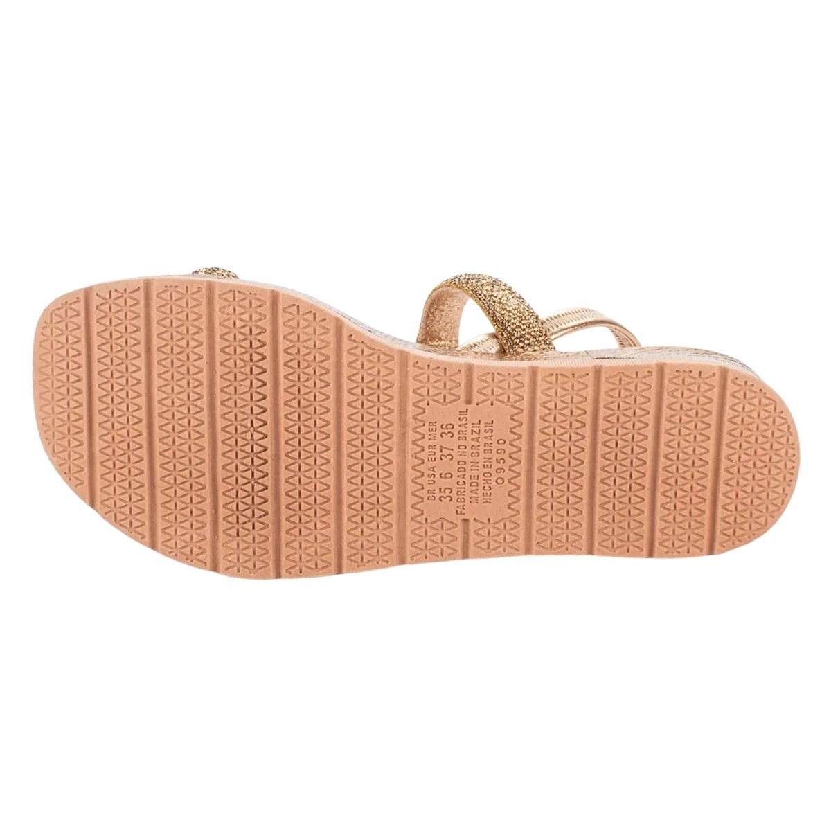 Sandália Flatform Metalizada Feminino Mississipi MB813 Bronze Bronze 6