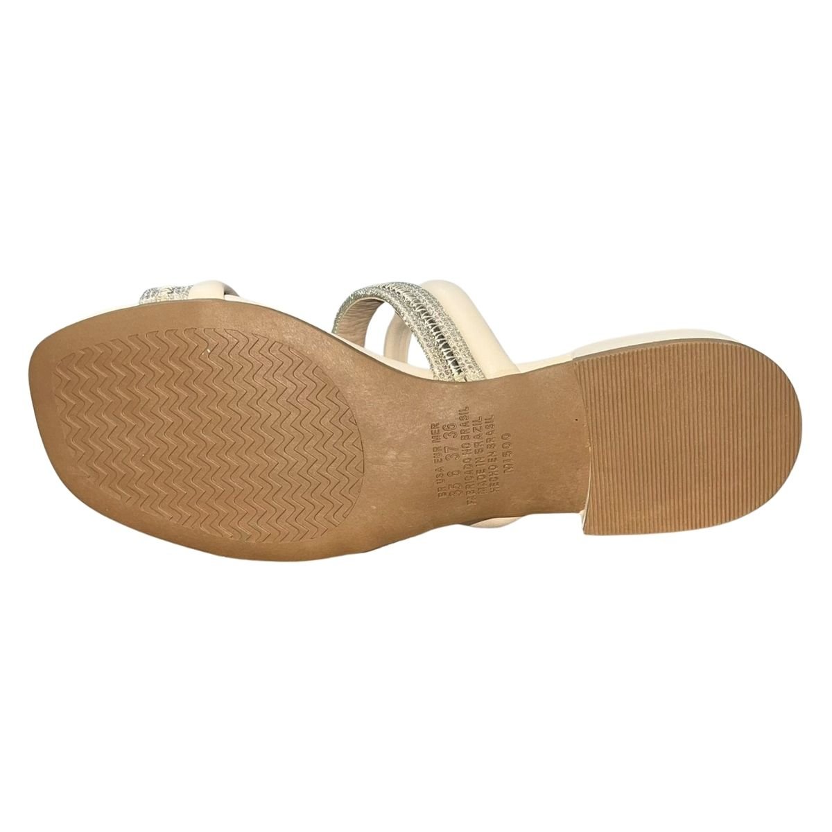 Tamanco de Salto Bloco Baixo Feminino Mississipi MB941 Bege Bege 6