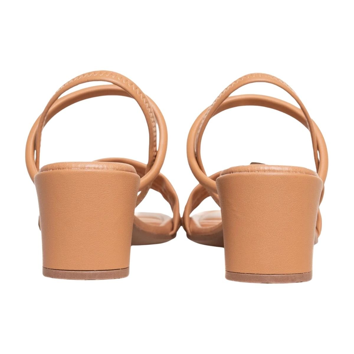 Sandália de Salto Bloco Feminino Mississipi MB832 Caramelo Caramelo 4