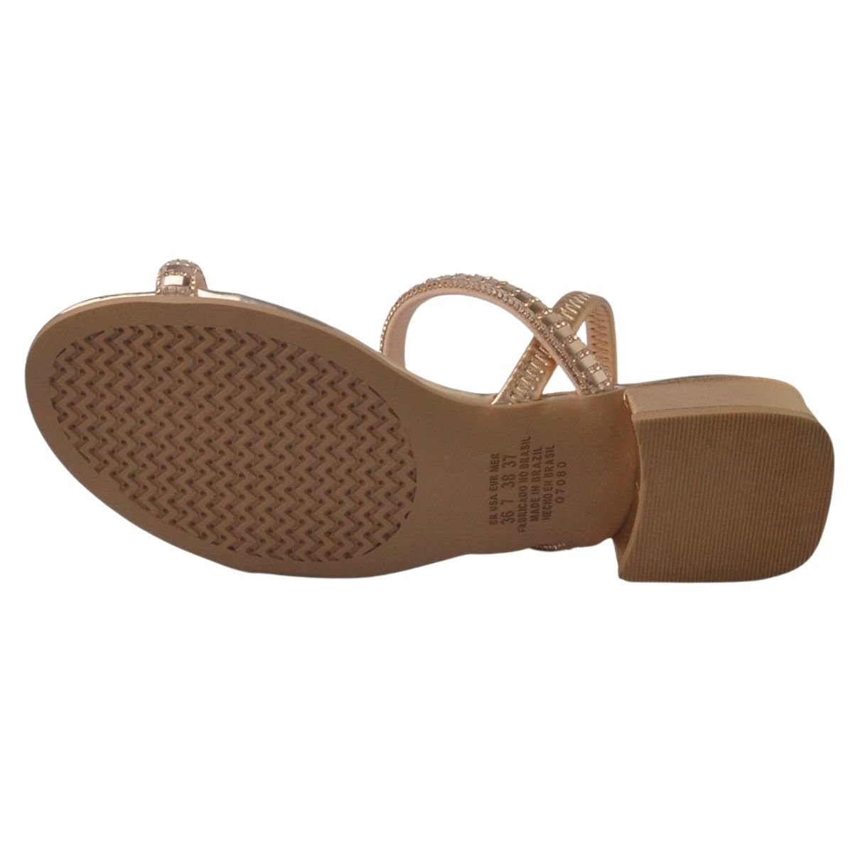 Sandália de Salto Bloco Baixo Feminino Mississipi MI993 Nude Nude 6