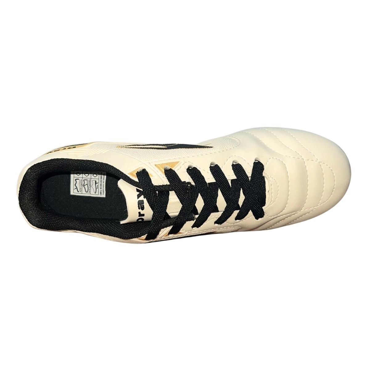 Chuteira Campo Masculino Dray 398 Topfly Creme Creme/Preto 4