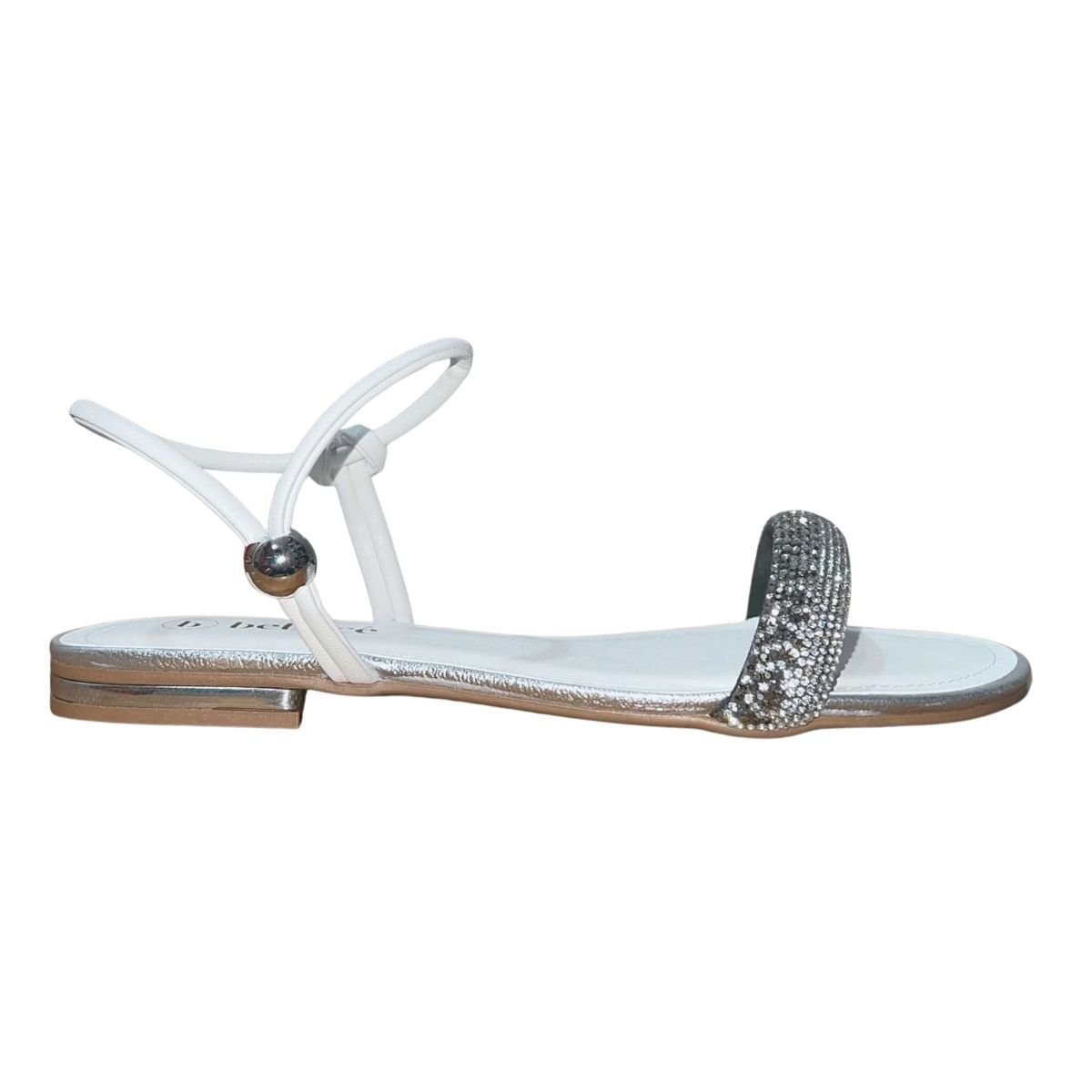 Sandália Rasteira Feminino Bebecê T1028-478 Branco Branco 1