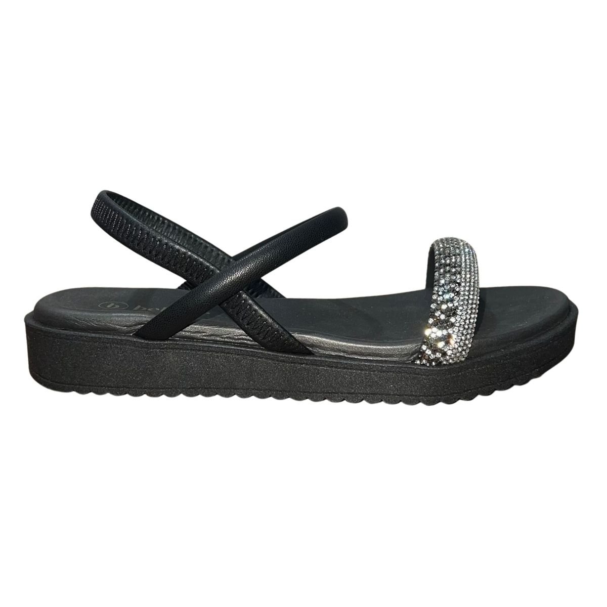 Sandália Rasteira Flatform Feminino Bebecê T2289-733 Preto