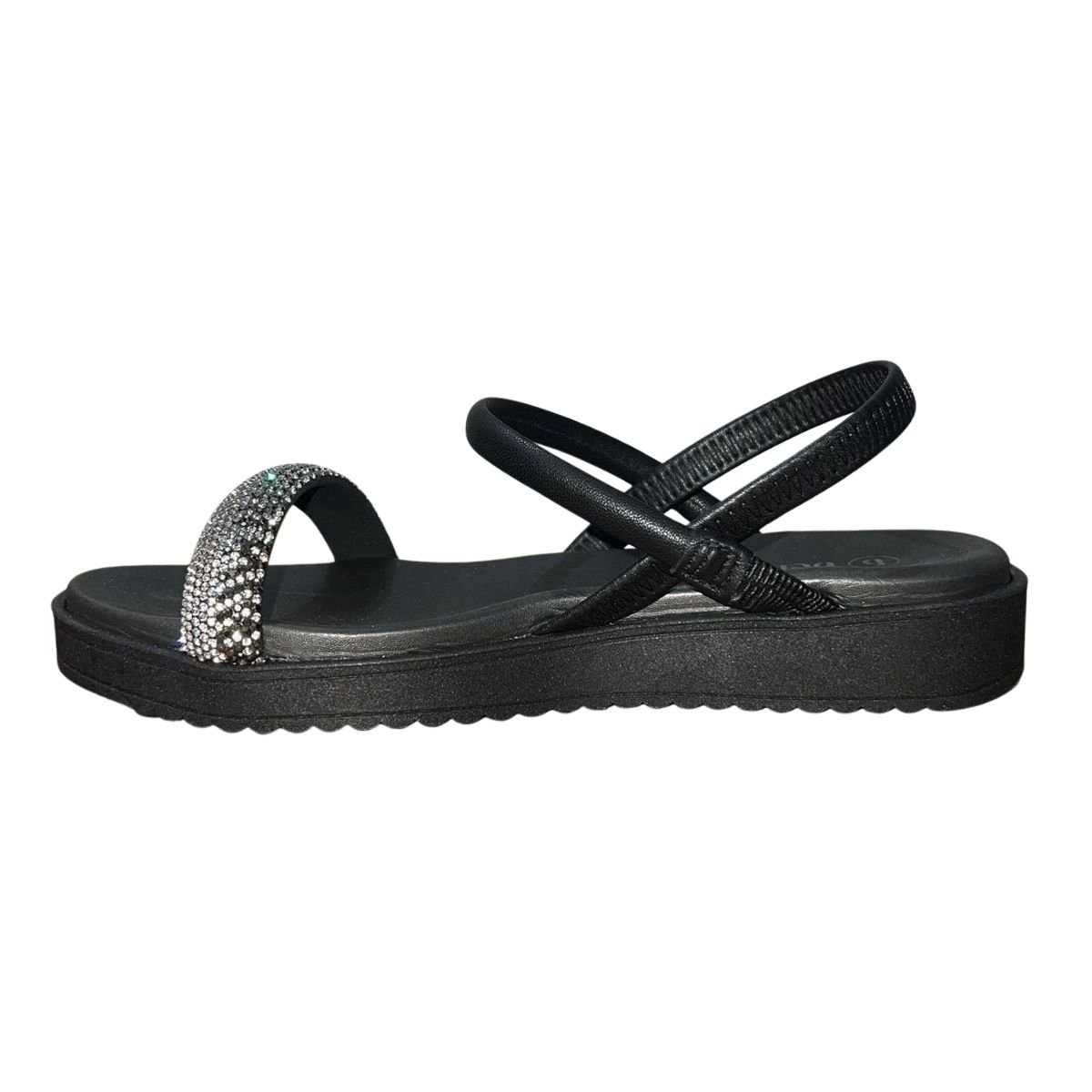 Sandália Rasteira Flatform Feminino Bebecê T2289-733 Preto Preto 5