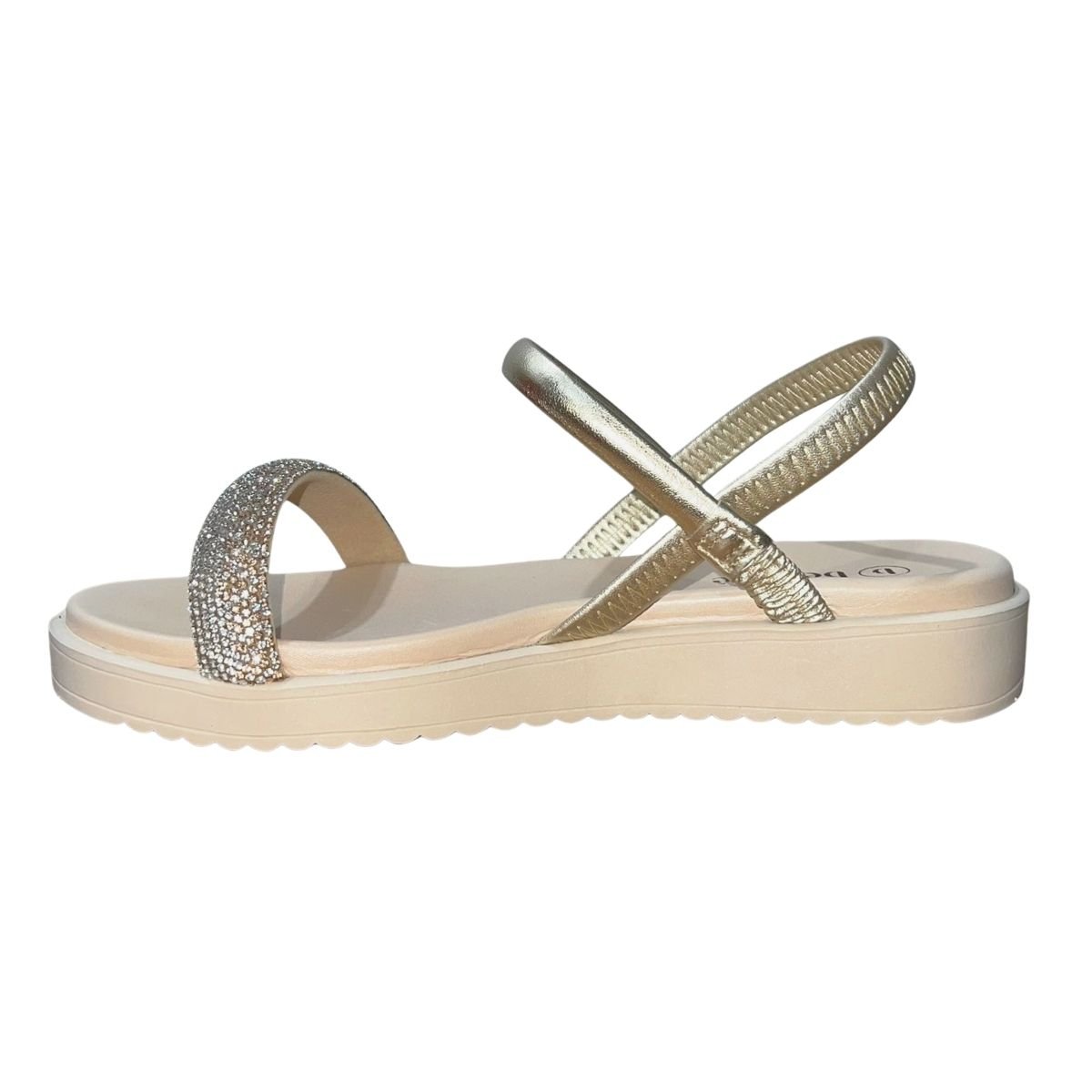 Sandália Rasteira Flatform Feminino Bebecê T2289-733 Dourado Bege/Dourado 5