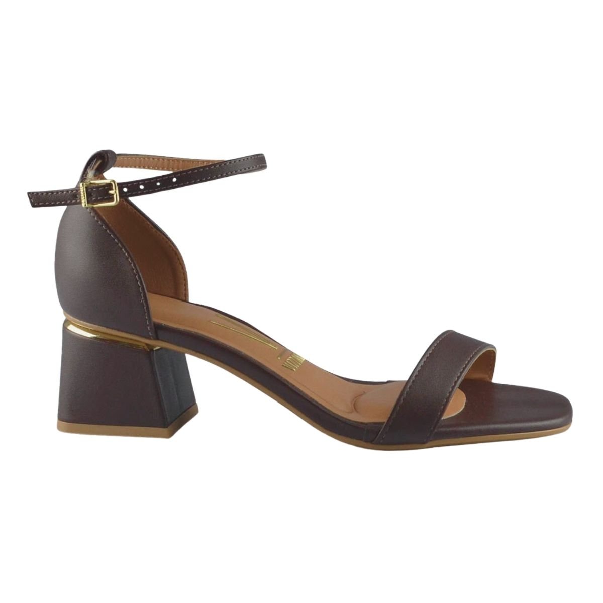 Sandália de Salto Bloco Feminino Vizzano 6428.104 Marrom