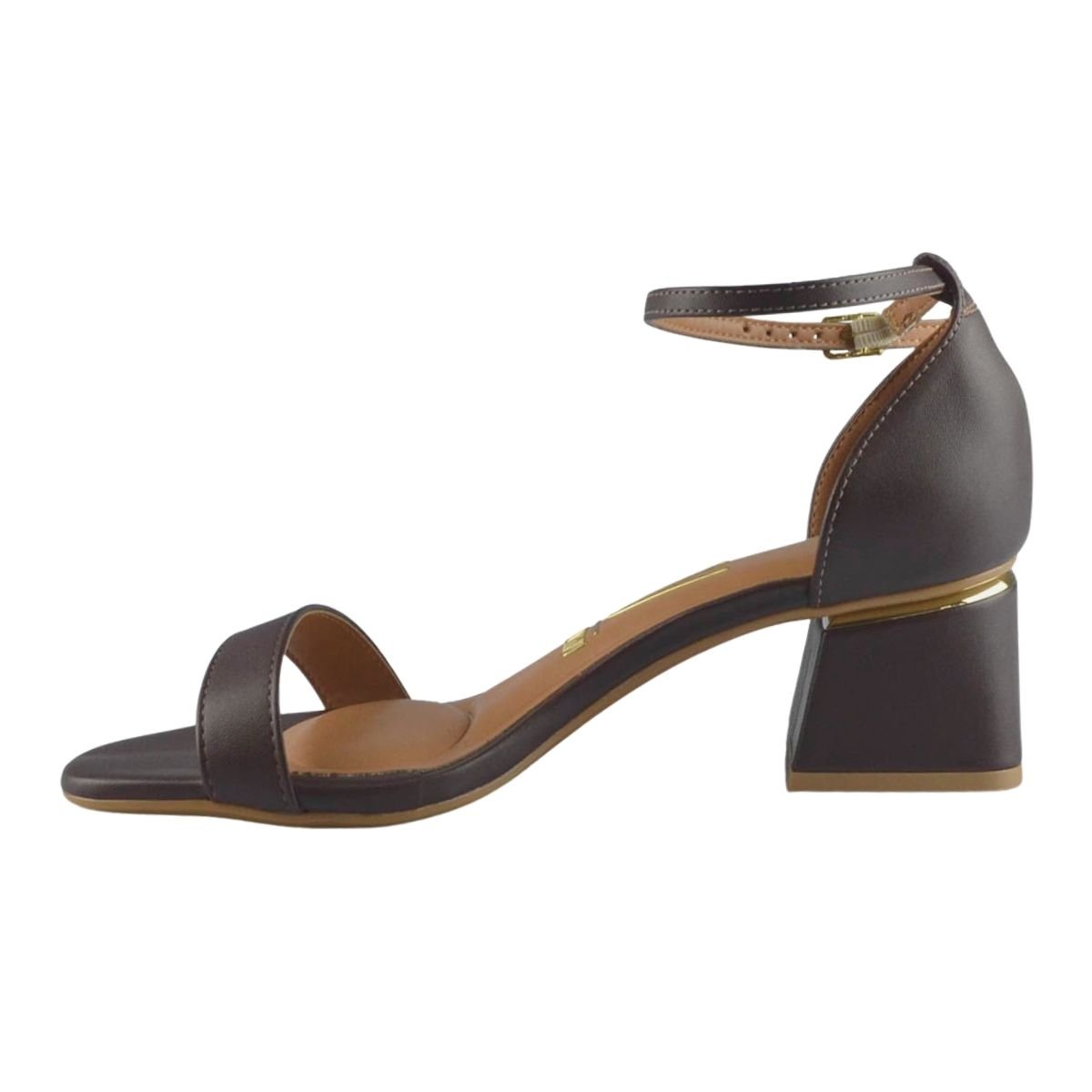 Sandália de Salto Bloco Feminino Vizzano 6428.104 Marrom Marrom 5
