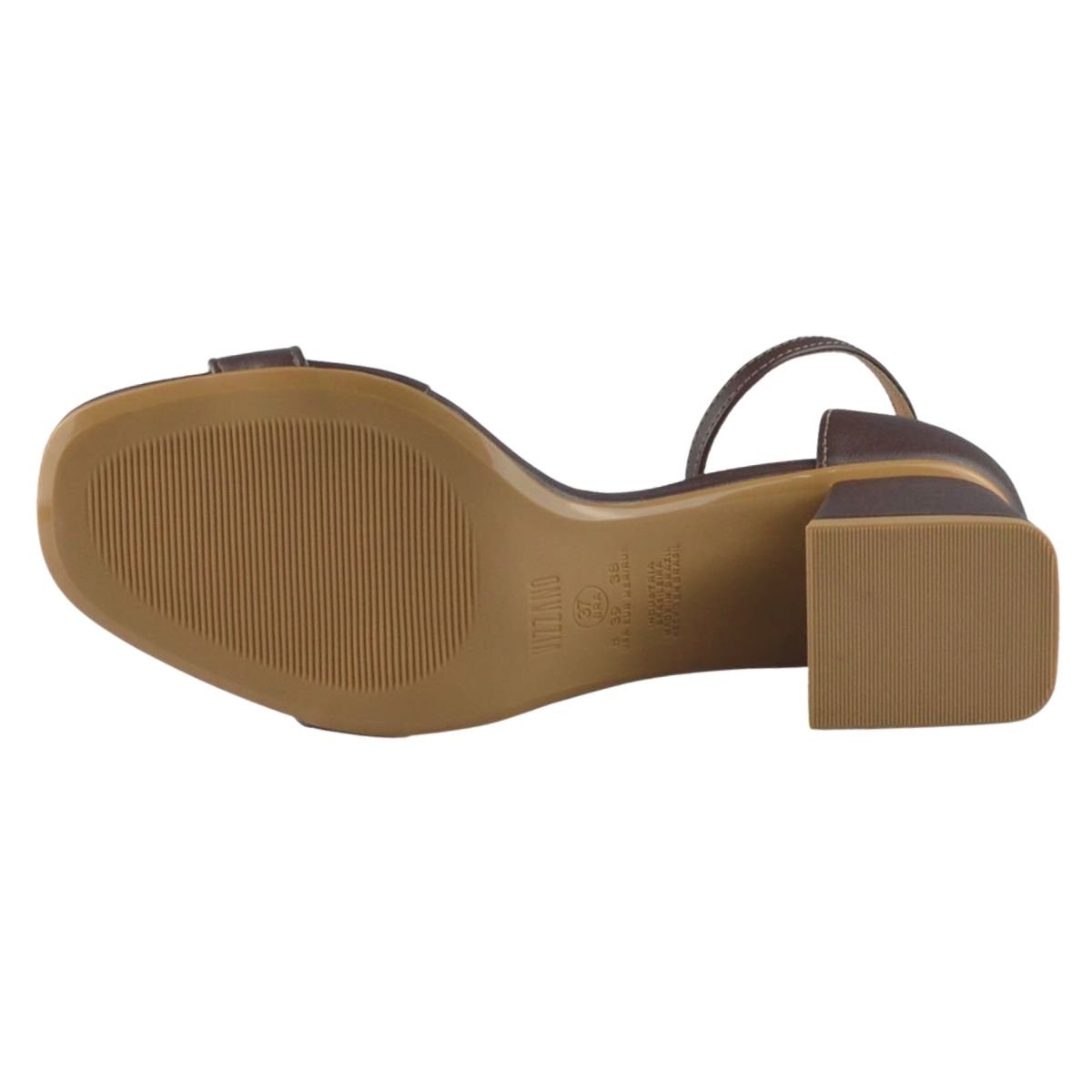 Sandália de Salto Bloco Feminino Vizzano 6428.104 Marrom Marrom 6
