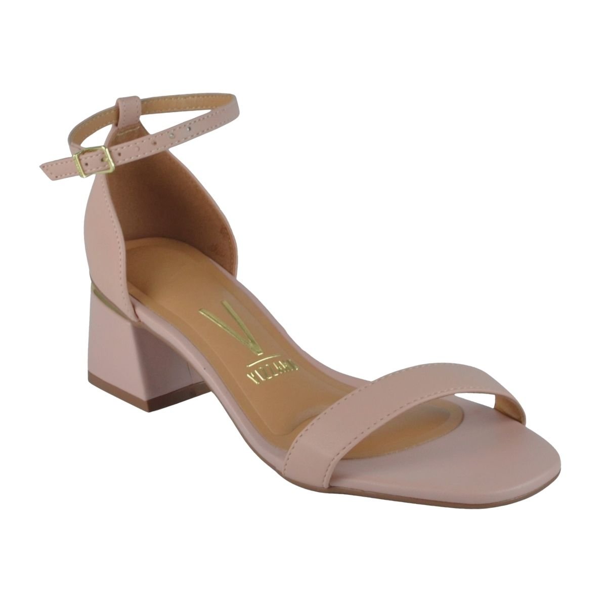 Sandália de Salto Bloco Feminino Vizzano 6428.104 Bege Bege 3