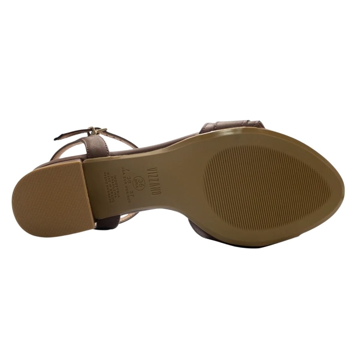 Sandália de Salto Bloco com Fivela Feminino Vizzano 6291.1184 Marrom Marrom 5