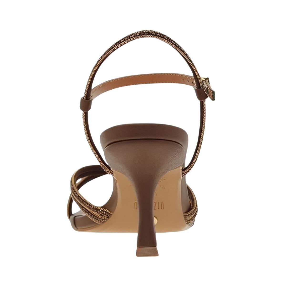 Sandália de Salto Taça com Tira de Brilho Feminino Vizzano 6536.105 Marrom Marrom 4