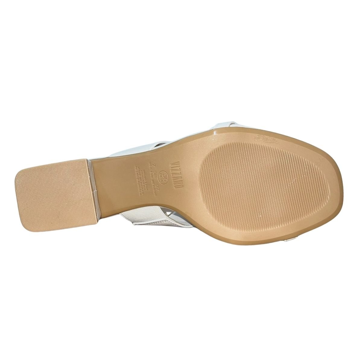 Tamanco de Salto Bloco Feminino Vizzano 6428.148 Branco Branco 6