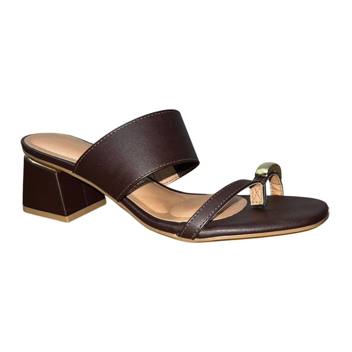 Tamanco de Salto Bloco Feminino Vizzano 6428.148 Marrom Marrom 3