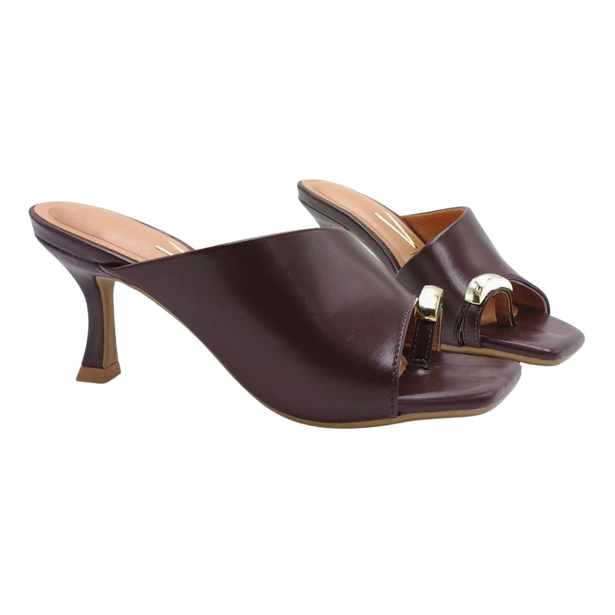 Tamanco de Salto Taça Feminino Vizzano 6536.102 Marrom Marrom 2