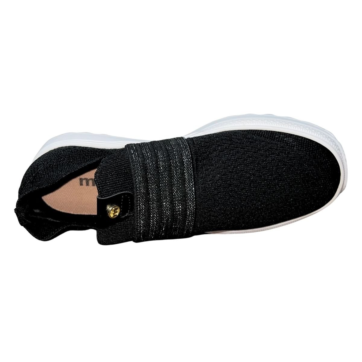 Tênis Slip On Casual Esportivo de Malha Feminino Moleca 5809.108 Preto Preto 4
