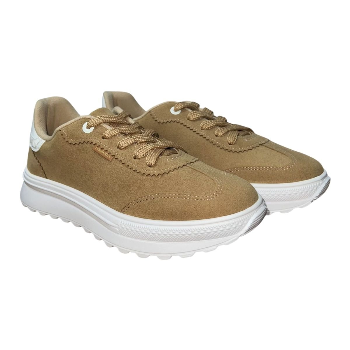 Tênis Casual Plataforma de Camurça Feminino Moleca 5809.106 Marrom Marrom 2