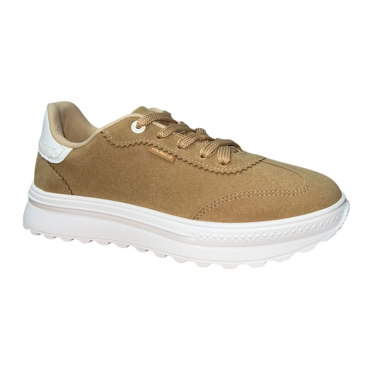 Tênis Casual Plataforma de Camurça Feminino Moleca 5809.106 Marrom Marrom 3