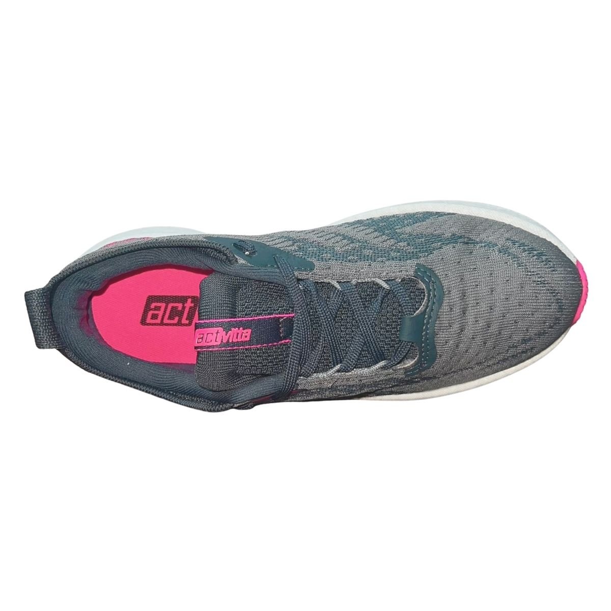 Tênis Esportivo de Malha Feminino Actvitta 4841.110 Cinza Cinza/Rosa 4