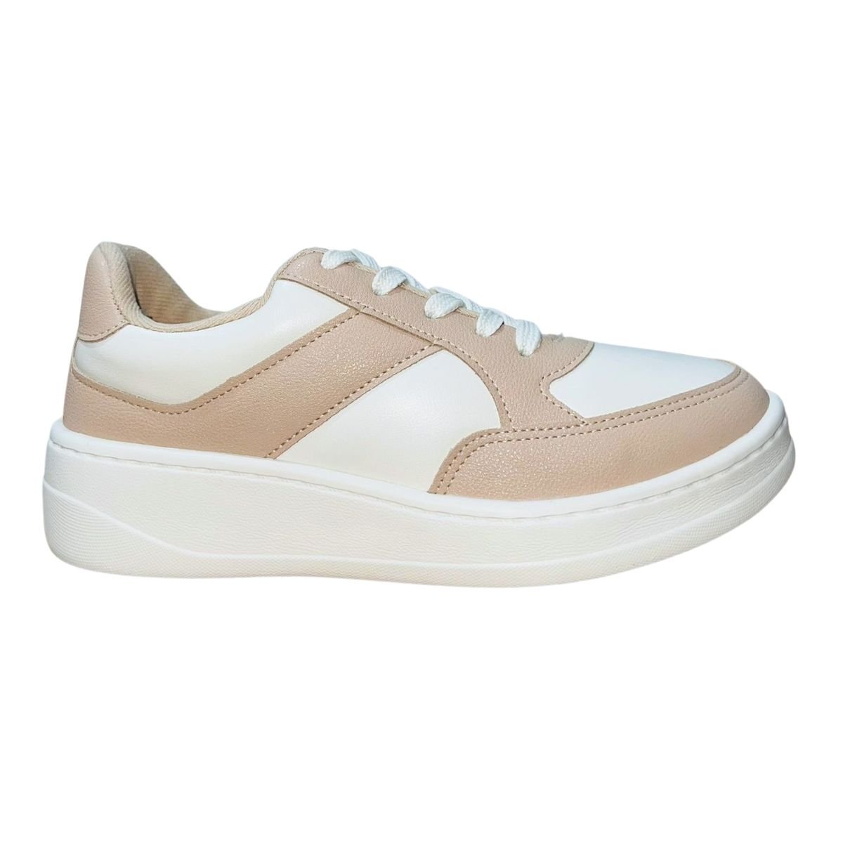 Tênis Casual Feminino Modare 7402.102 Branco Bege