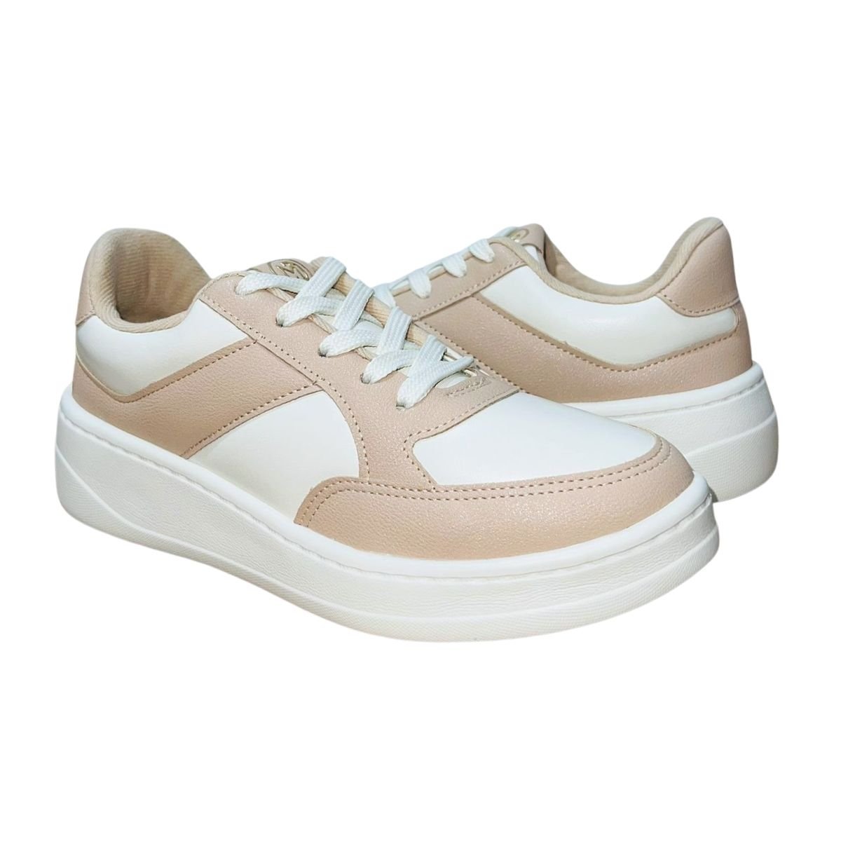 Tênis Casual Feminino Modare 7402.102 Branco Bege Branco 2