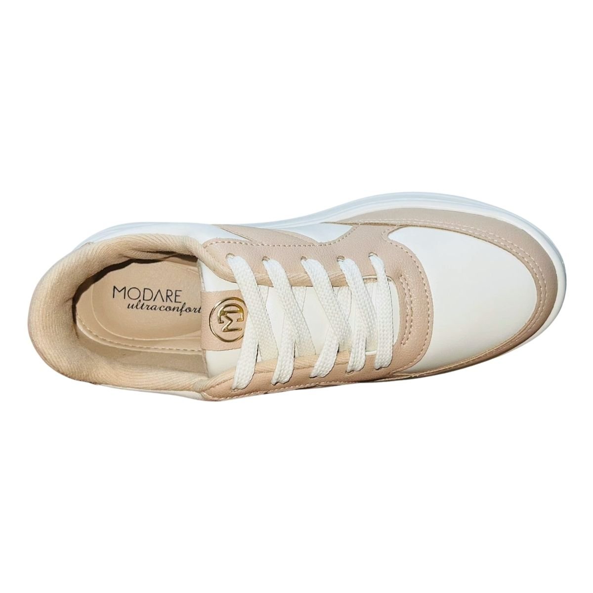 Tênis Casual Feminino Modare 7402.102 Branco Bege Branco 4