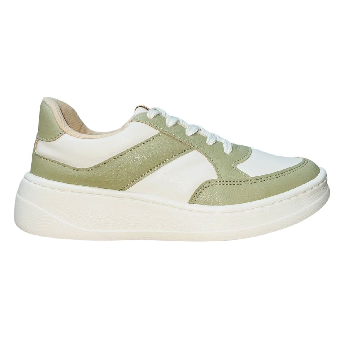 Tênis Casual Feminino Modare 7402.102 Branco Verde