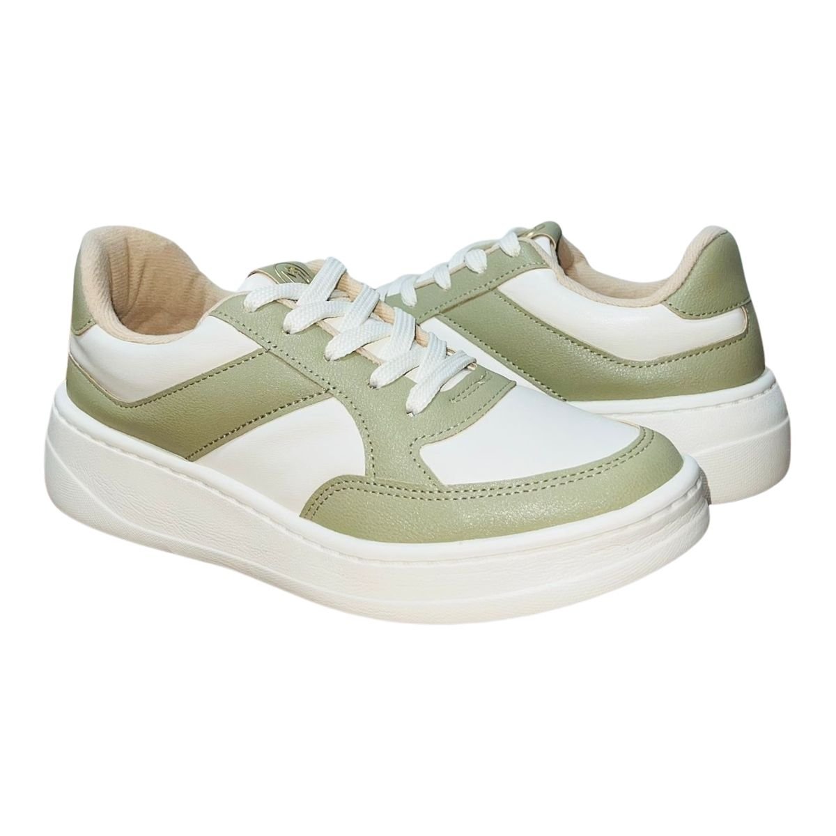 Tênis Casual Feminino Modare 7402.102 Branco Verde Branco 2