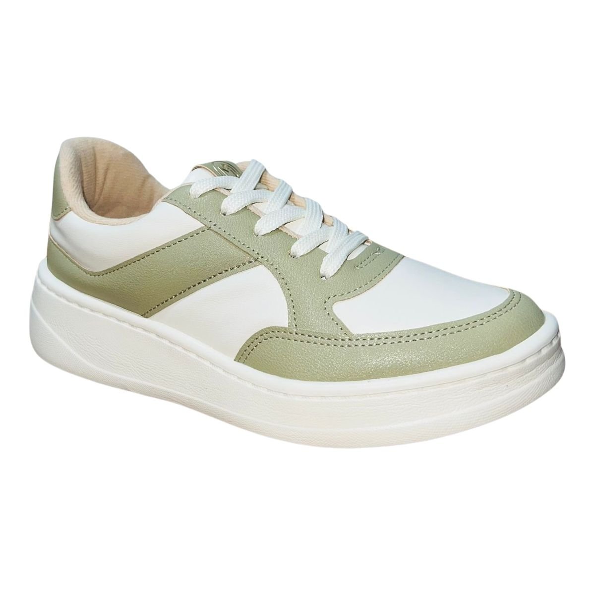 Tênis Casual Feminino Modare 7402.102 Branco Verde Branco 3